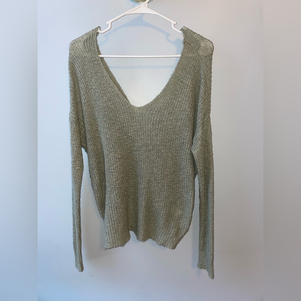 Moon & Madison Twisted Open Back Sweater